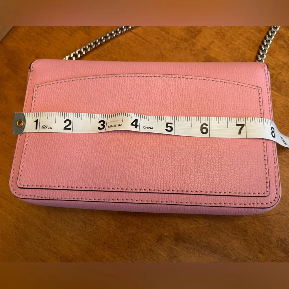 Kate Spade Candy Pink Crossbody Leather Purse With Chain Handle - Picture 10 of 12
